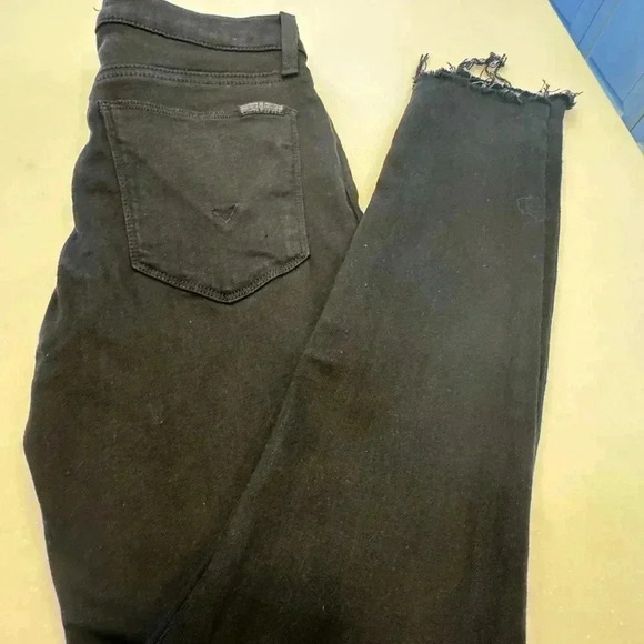 Hudson Krista super skinny black stretch jeans raw hem women’s size 26 - Picture 10 of 10